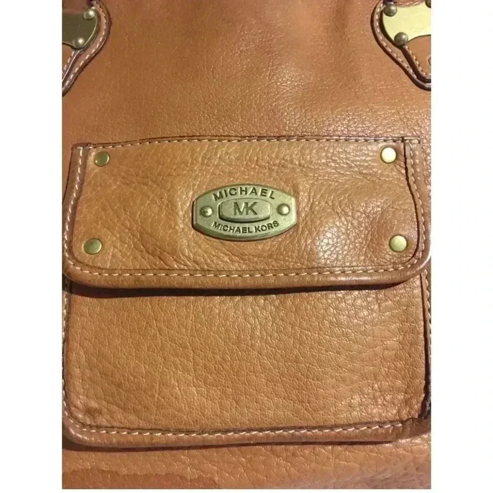 Michael kors brown distressed leather shoulder handbag - Picture 7 of 13